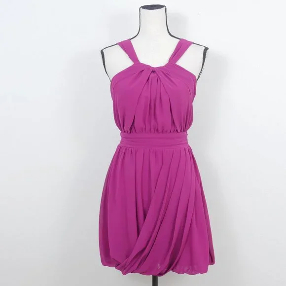 ASOS | Dresses | Asos Berry Purple Strappy Bubble Hem Draped Gathered  Detail Size 4 Dress | Poshmark